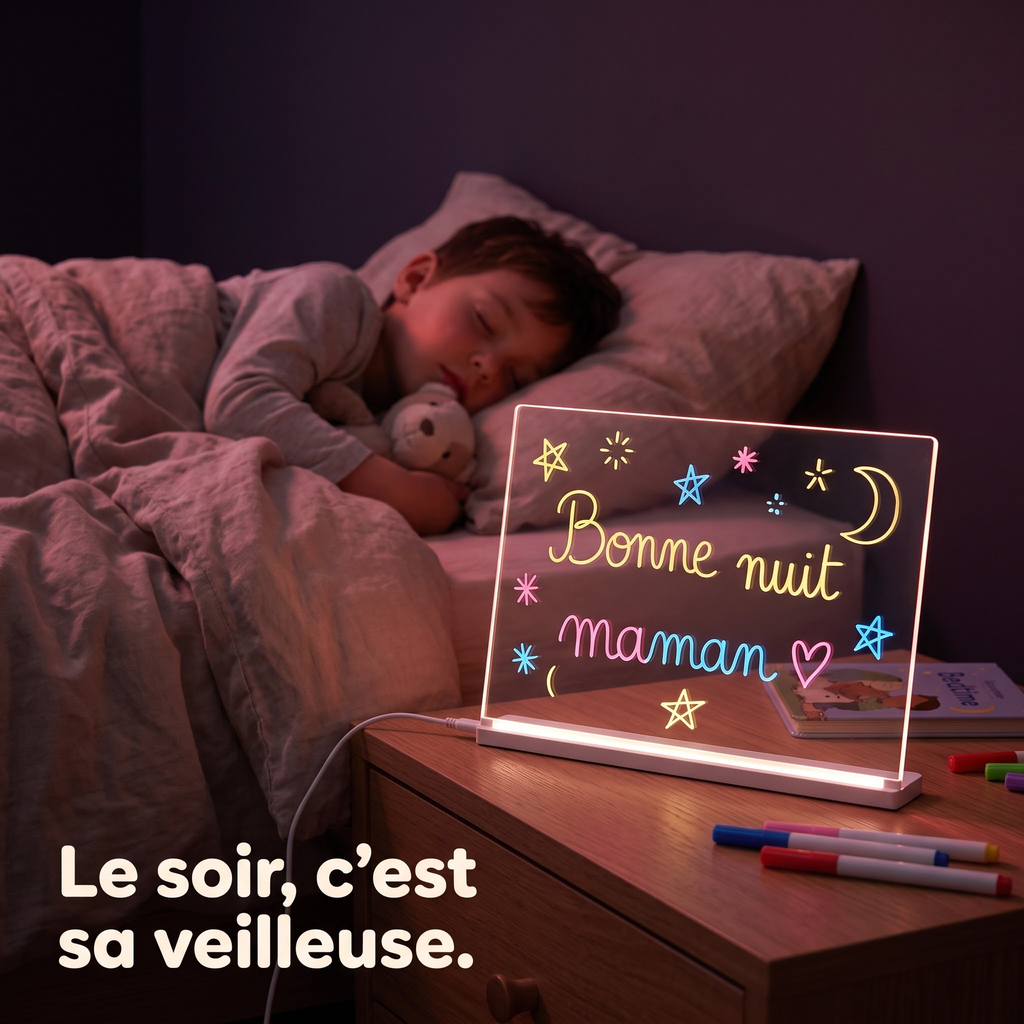Kit Néon Wowzy — Tableau lumineux à dessiner