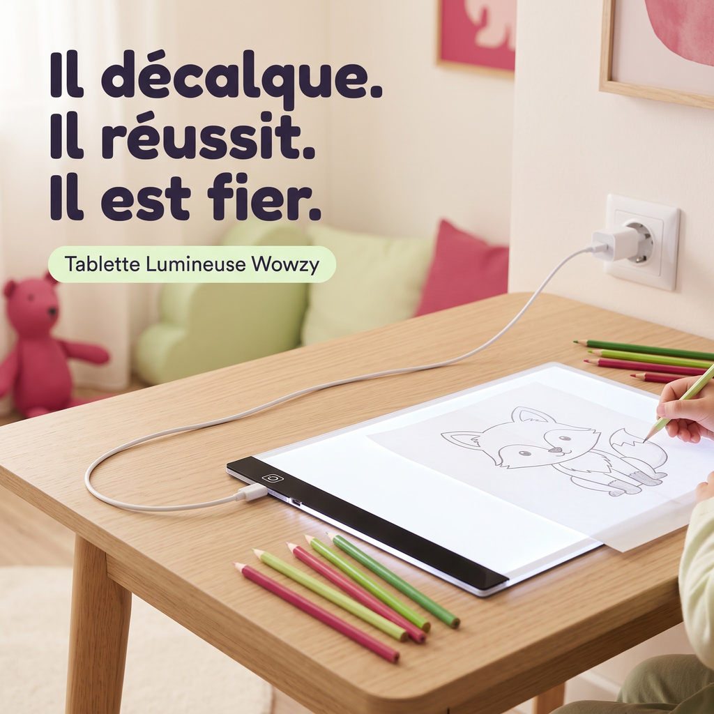 Tablette Lumineuse Wowzy — Pour décalquer et apprendre à dessiner